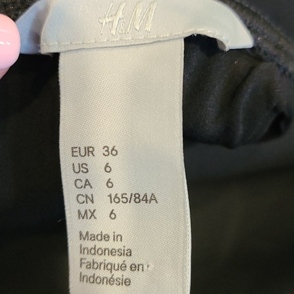 H&M black 2 layer semi sheer dress w/ silver trim - Picture 9 of 9